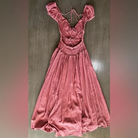 Free People Feeling Bonita Midi Dress Backless Pink Rose XS - Picture 5 of 14